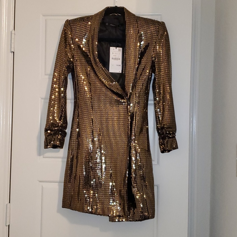 Gold jacket dress